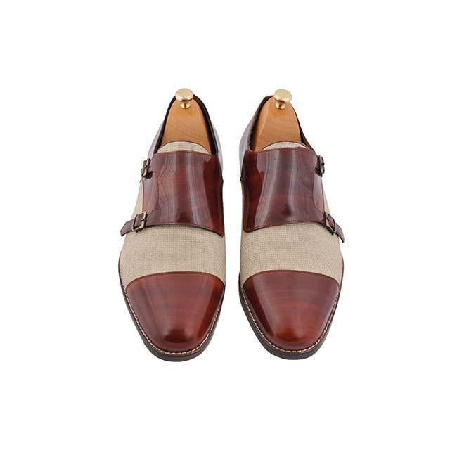 Patchwork Monk Strap Business Men Shoes