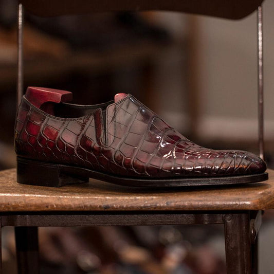 Men's Burgundy Leather Shoes