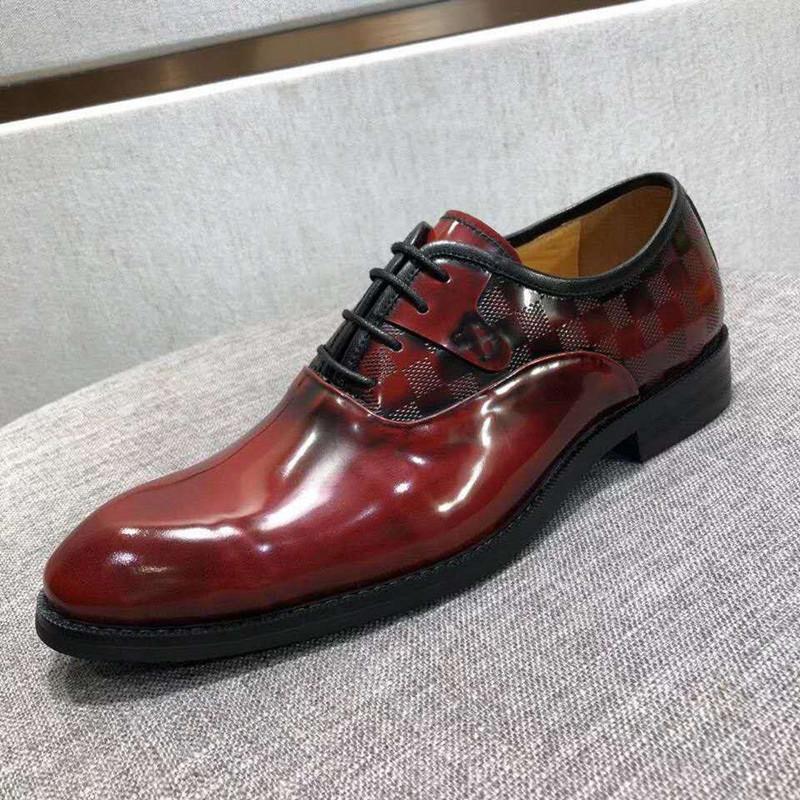 Men's Classic Plaid Formal  Leather Dress Shoes