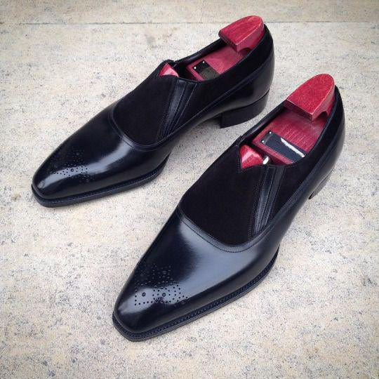 Suede Stitching Men Dress Shoes