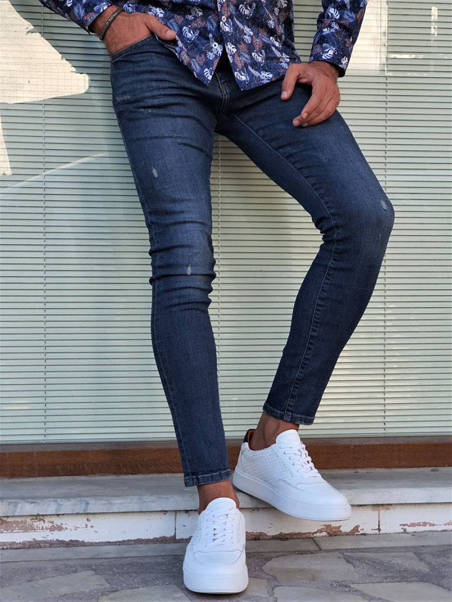 Slim Fit Ripped Lycra Jeans