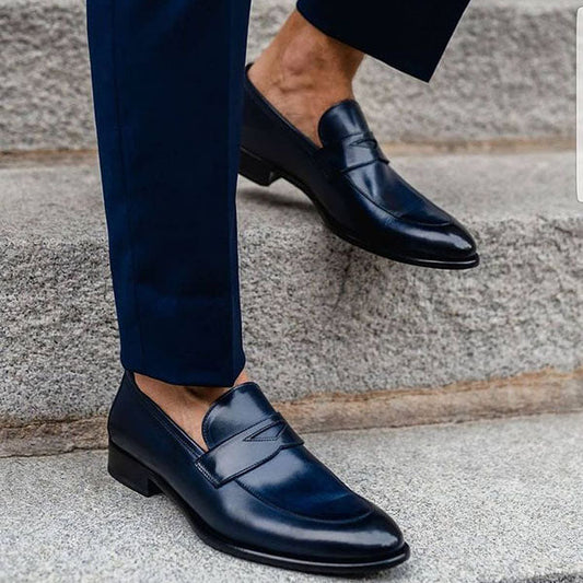 Dark blue men's classic mask loafers