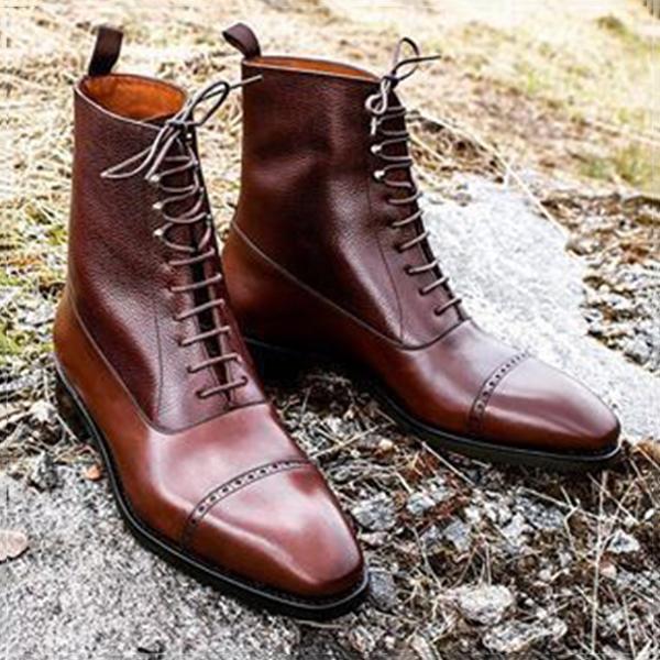 Handmade Brown Leather Ankle Boots