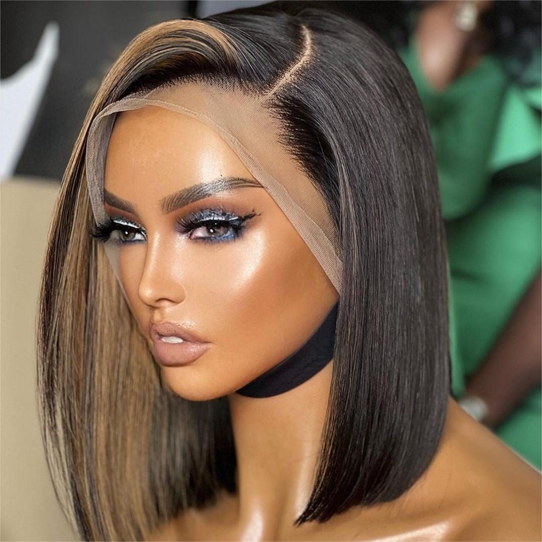 Side Blonde Bangs 13x4 Lace Frontal Wig